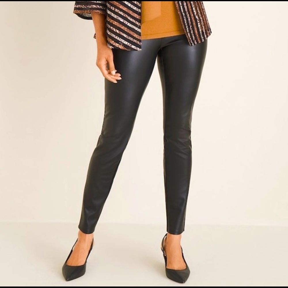 Chico’s Ponte Faux Leather Leggings